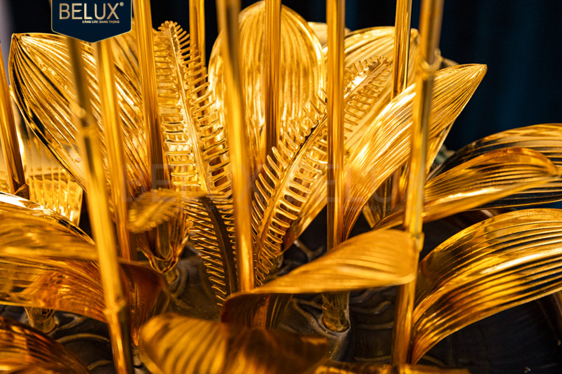 Chậu Lan Vượng Mã mạ vàng 24k cao 62cm